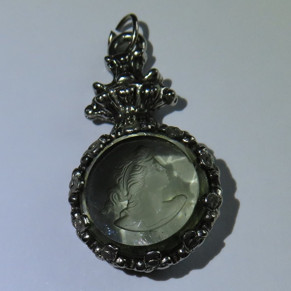 Cameo glass pendant vintage 1960's smoky - Picture 12 of 16